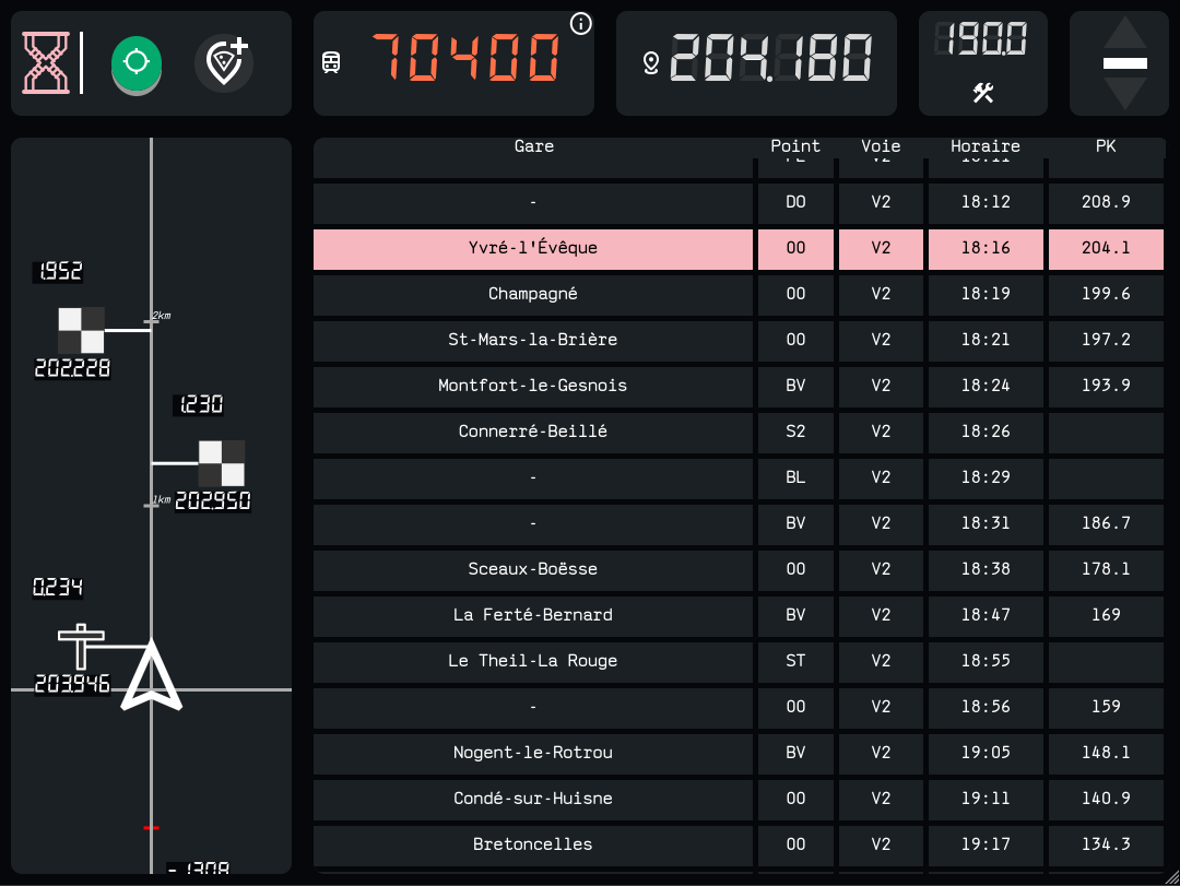 Une vue de l'interface de navigation de la Suite Conduite