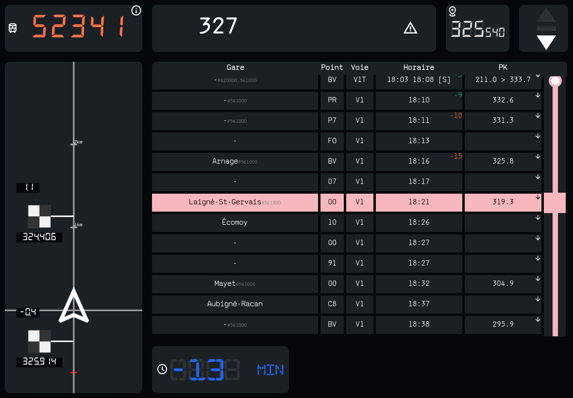 Vue de l'interface de navigation de la Suite Conduite