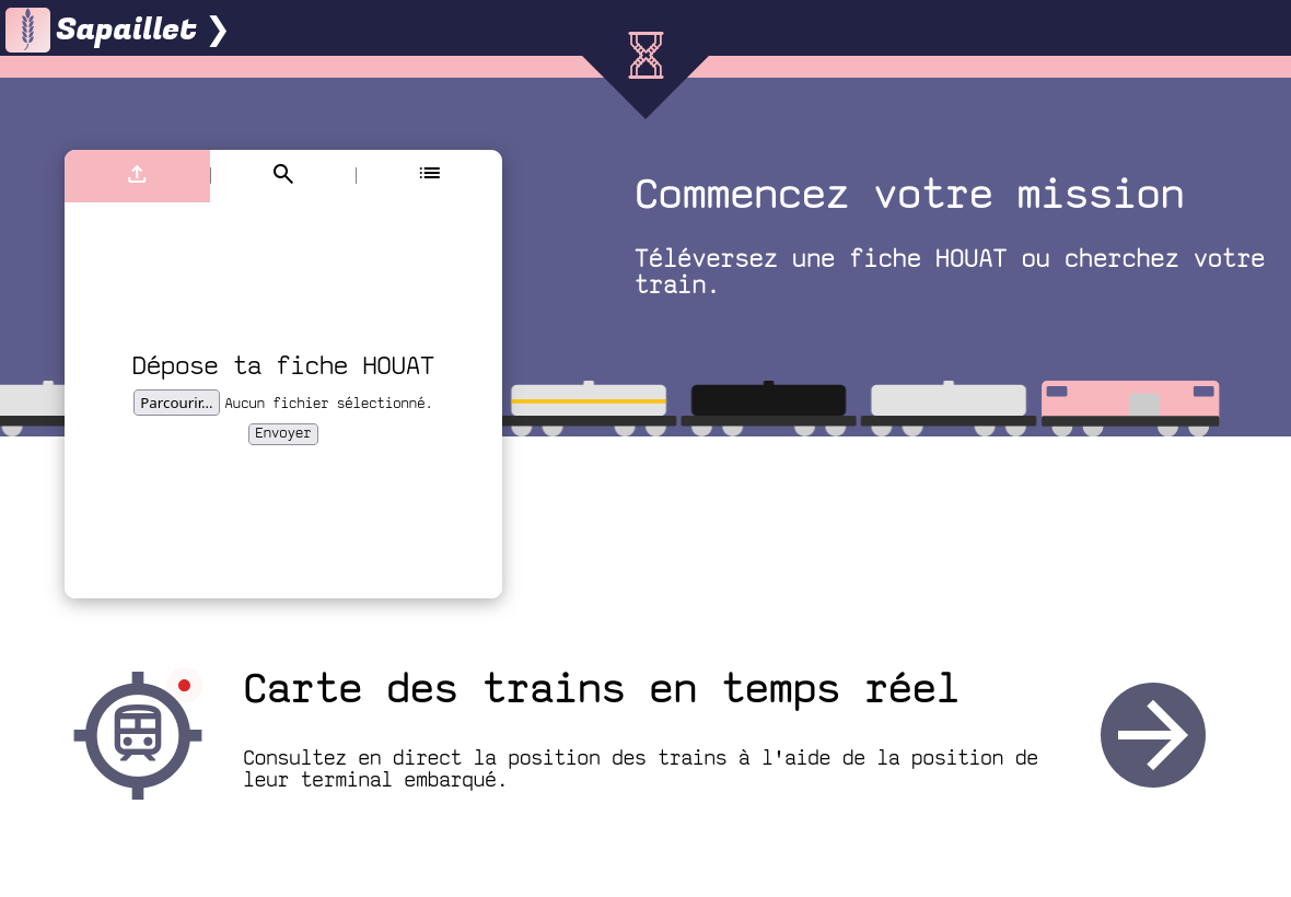 Vue de l'interface d'accueil de PAIN