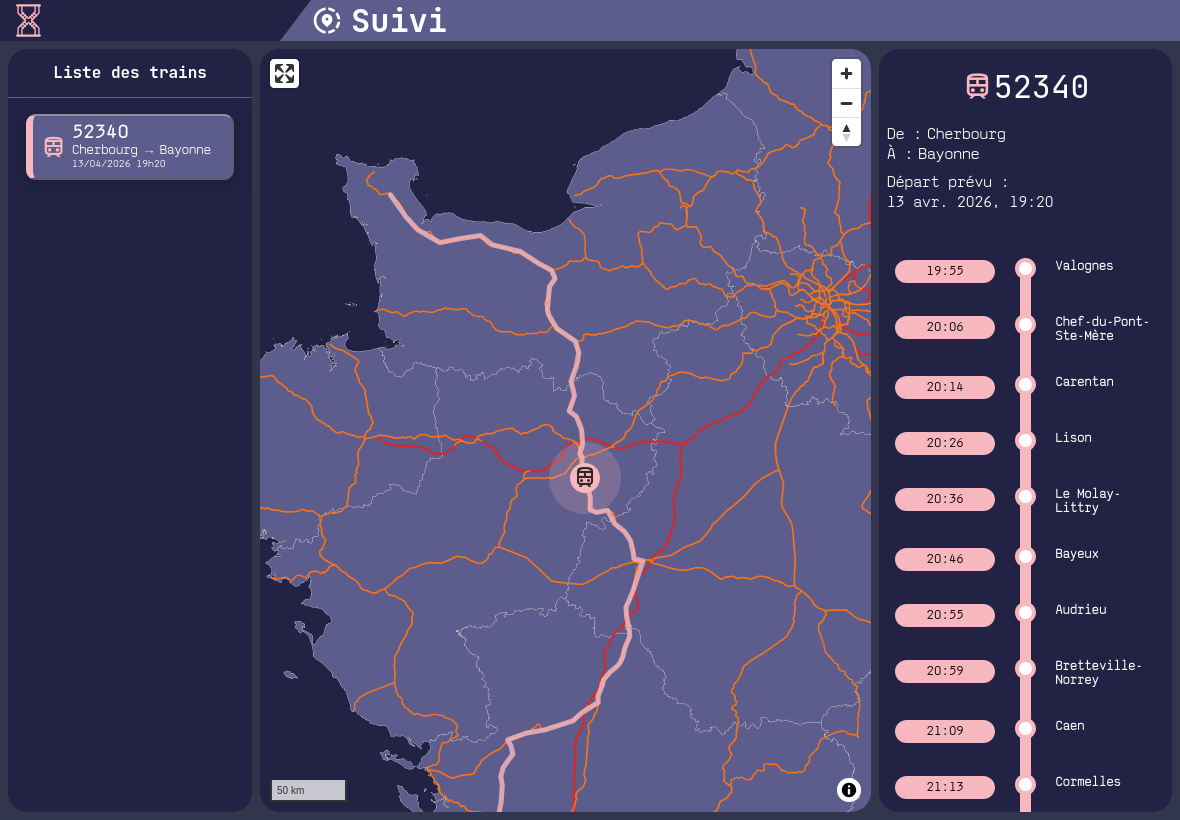 Vue de la carte de LATTE dans l'interface de PAIN